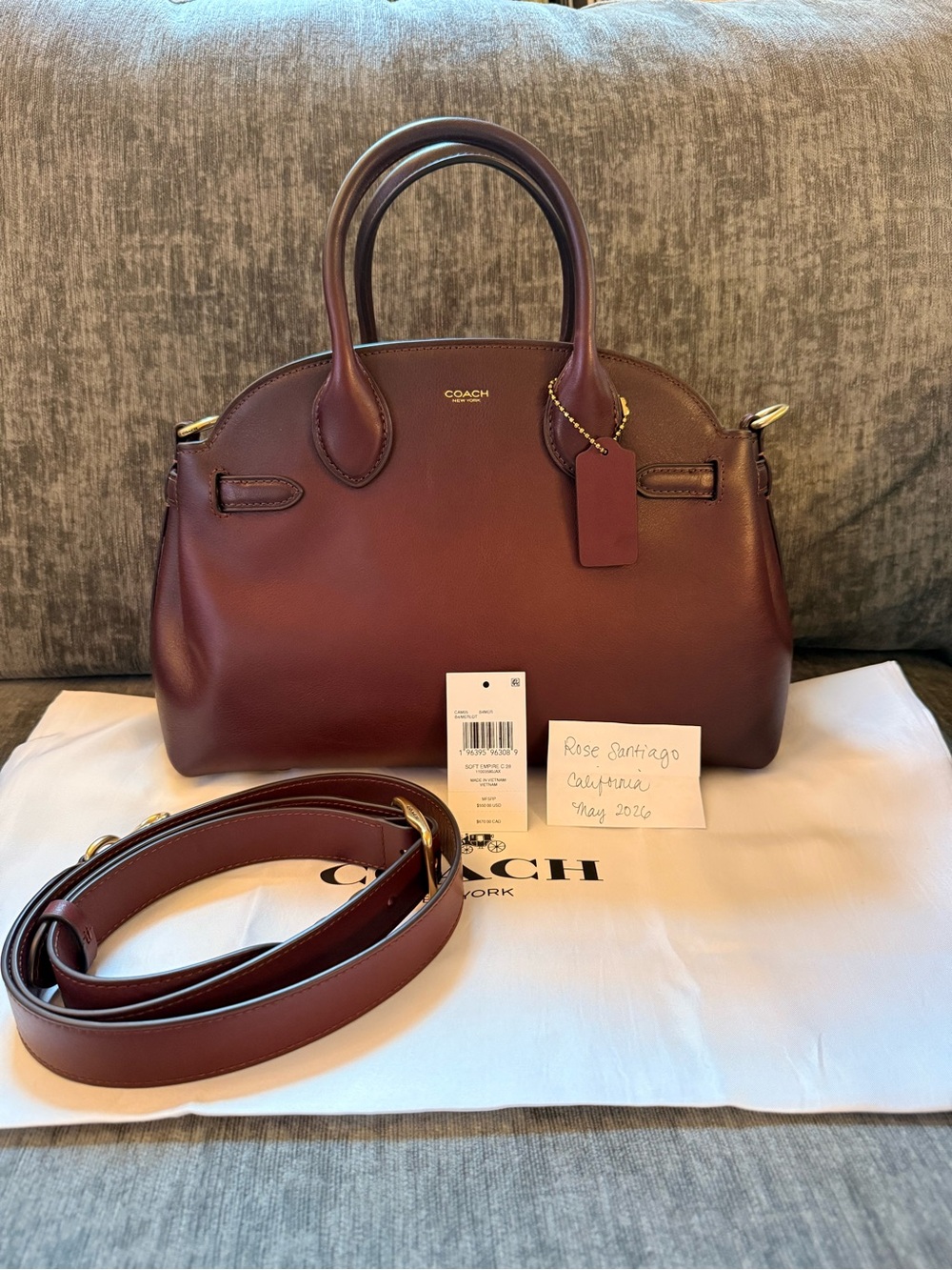 Coach Empire 28 Leather Satchel in Merlot